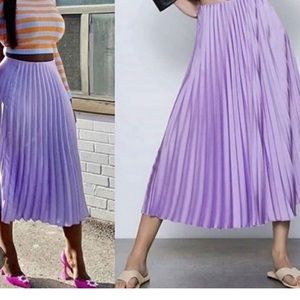 Zara pleated midi skirt-Lavender